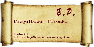 Biegelbauer Piroska névjegykártya